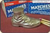 Old Boot Figural match safe or Match Vesta plus 10 pack of vest pocket matches. - 4 of 9