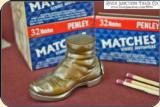Old Boot Figural match safe or Match Vesta plus 10 pack of vest pocket matches. - 3 of 9