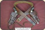 Rare Herman H. Heiser Double gun holster rig for a pair of 5 1/2" or 4 3/4" inch Colt SAA RJT#5147 - 3 of 14