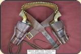 Rare Herman H. Heiser Double gun holster rig for a pair of 5 1/2" or 4 3/4" inch Colt SAA RJT#5147 - 2 of 14
