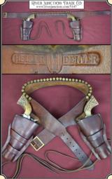 Rare Herman H. Heiser Double gun holster rig for a pair of 5 1/2" or 4 3/4" inch Colt SAA RJT#5147 - 1 of 14