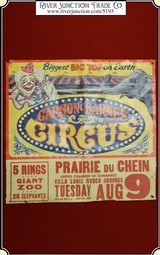 Carson and Barnes Circus poster. 31 x 30.25 inches