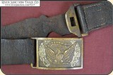 An Original antique Gold Rush and Civil War holster and belt with provenance for 1851 Colt Navy. - 9 of 21