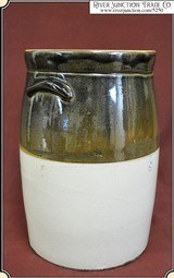 Two Tone Salt Glazed Stoneware Pottery Butter Churn - 6 of 8