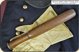 RARE: 1860 era Civil War Provost Marshal's Billy Club. Natural hardwood color billy club, handle turned to form grip area. Dimensions: 14 1/2 inch - 3 of 9