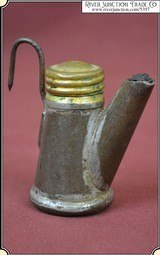 ( Make Offer) Gold Miner's tea pot oil wick cap Lamp. - 1 of 11