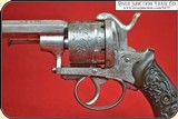 Factory Engraved Double Action Pinfire Revolver by A. Francotte - 5 of 17