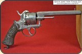 Factory Engraved Double Action Pinfire Revolver by A. Francotte - 2 of 17