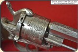 Factory Engraved Double Action Pinfire Revolver by A. Francotte - 13 of 17