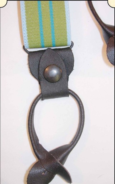 Y-Back Old-timer Green Stripe Suspenders - Image 2 of 7