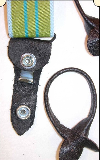 Y-Back Old-timer Green Stripe Suspenders - Image 3 of 7