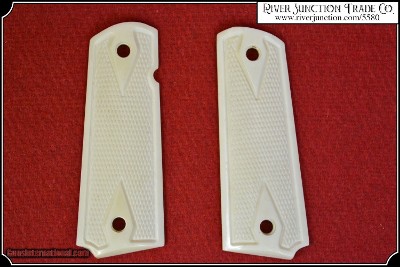 1911 Checkered Bone Grips - Image 3 of 8
