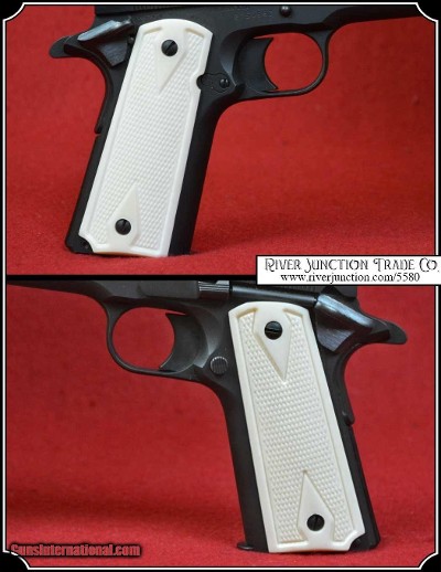 1911 Checkered Bone Grips - Image 2 of 8