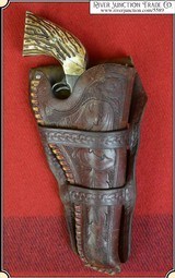 Maker unknown wonderfully floral carved Single Action holster - 1 of 9