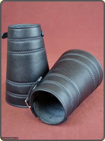 Cowboy Riding Roping Cuffs - Black - Border Stamped RJT#5066 - Image 2 of 6