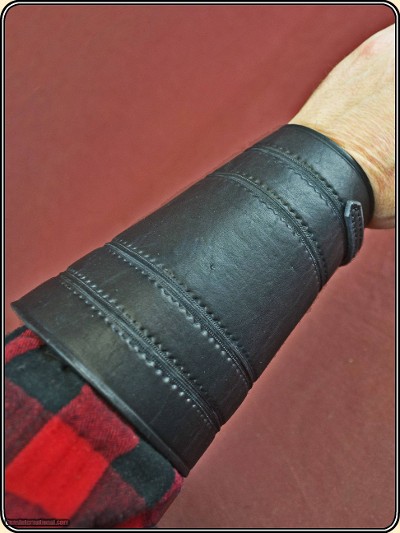 Cowboy Riding Roping Cuffs - Black - Border Stamped RJT#5066 - Image 3 of 6