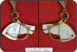Look, Killer Antique Watch Chain Mother of Pearl Fob - 7 of 8