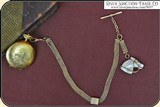 LOOK, Killer Antique Watch Chain Mother of Pearl Fob - 3 of 8