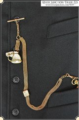 LOOK, Killer Antique Watch Chain Mother of Pearl Fob - 1 of 8