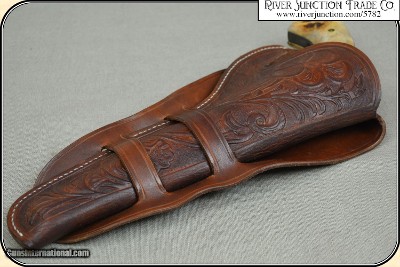 Hand tooled Holster - Mexican Double Loop Holster Copied from original in the River Junction Collection - Image 8 of 13