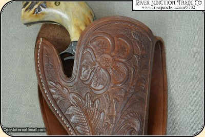 Hand tooled Holster - Mexican Double Loop Holster Copied from original in the River Junction Collection - Image 5 of 13