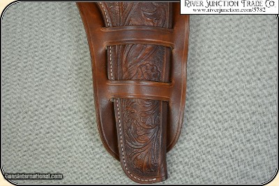 Hand tooled Holster - Mexican Double Loop Holster Copied from original in the River Junction Collection - Image 6 of 13