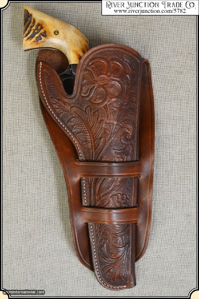 Hand tooled Holster - Mexican Double Loop Holster Copied from original in the River Junction Collection