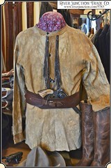 Museum Quality original brain tanned buckskin Frontier Scout Shirt - 1 of 14