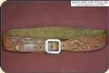 Excellent hand tooled Heiser gunbelt. - 3 of 9