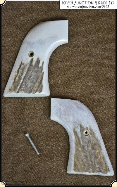 New Vaquero, Ruger Grips ~ Hand made Elk Horn w/bark two piece Grips RJT#5863 - Image 2 of 15