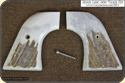 New Vaquero, Ruger Grips ~ Hand made Elk Horn w/bark two piece Grips RJT#5863 - Image 3 of 15