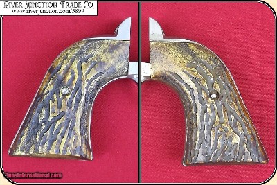 New Vaquero, Ruger Grips ~ Hand crafted jigged bone antiqued Elk Horn two piece Grips RJT#5899 - Image 5 of 6