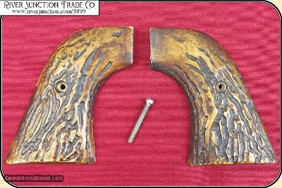New Vaquero, Ruger Grips ~ Hand crafted jigged bone antiqued Elk Horn two piece Grips RJT#5899 - Image 2 of 6