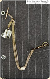 (Make Offer) Killer Antique Watch Chain Mother of Pearl Fob - 1 of 10
