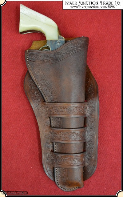 Triple loop holster for 7 1/2 & 8 inch barreled Frontier era revolvers RJT#5898