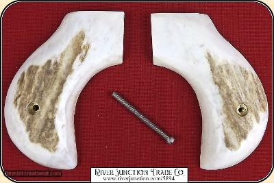 Elk Horn with bark-Pietta Lightning style grip for 60 Army, 61 Navy, and 51 Navy. - Image 2 of 5