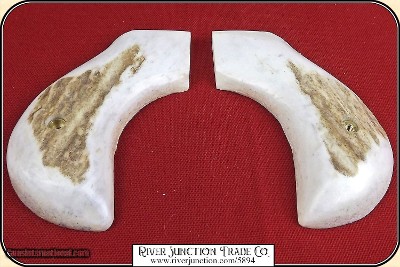 Elk Horn with bark-Pietta Lightning style grip for 60 Army, 61 Navy, and 51 Navy. - Image 3 of 5