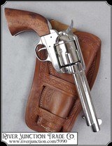 Non- firing Bright Nickel plated 1873 Colt. with genuine wood grips - 1 of 6