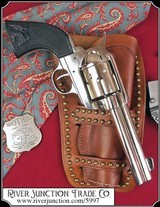 Non- firing Bright Nickel plated 1873 Colt. with Checker Black grips - 1 of 7