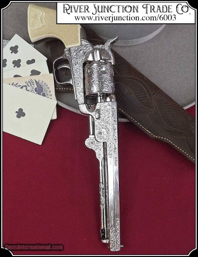 Non- firing pistol - 1851 Navy revolver Engraved Silver Finish