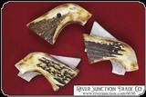 Old Vaquero and other Ruger Grips ~ Hand made Elk Horn two piece Grips w/ bark and fire kissed - 2 of 3