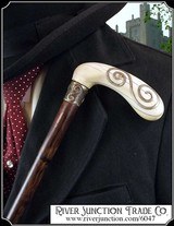 Antique Celtic Ivory handle cane with ancient symbols