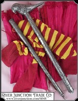 ( Make Offer) Engraved Silver Plated Walking Stick Cane - 6 of 8