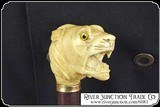 France - 19th century ivory pommel Cane lion head - 7 of 10