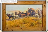 Print on Canvas of Oscar Edmund Berninghaus - A Fight For The Overland Mail - 2 of 7
