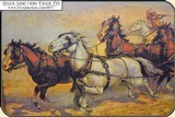 Print on Canvas of Oscar Edmund Berninghaus - A Fight For The Overland Mail - 5 of 7