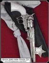 M1851 Engraved Silver Civil War Navy Pistol Non-Firing Replica