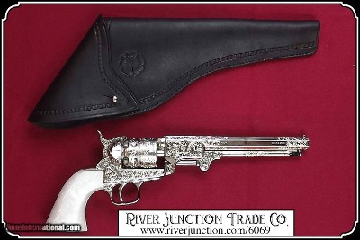 M1851 Engraved Silver Civil War Navy Pistol Non-Firing Replica - Image 4 of 8