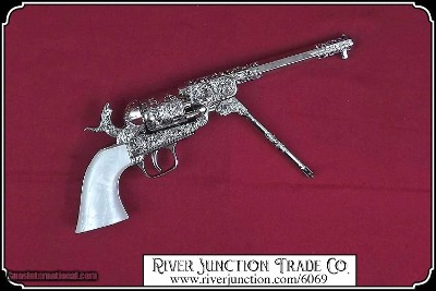 M1851 Engraved Silver Civil War Navy Pistol Non-Firing Replica - Image 7 of 8