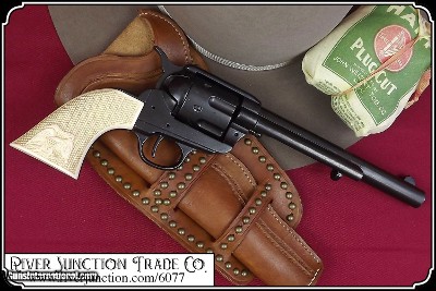 Old West M1873 Black Finish Cavalry Non-Firing Replica Revolver - Faux Ivory Grips - Image 2 of 8